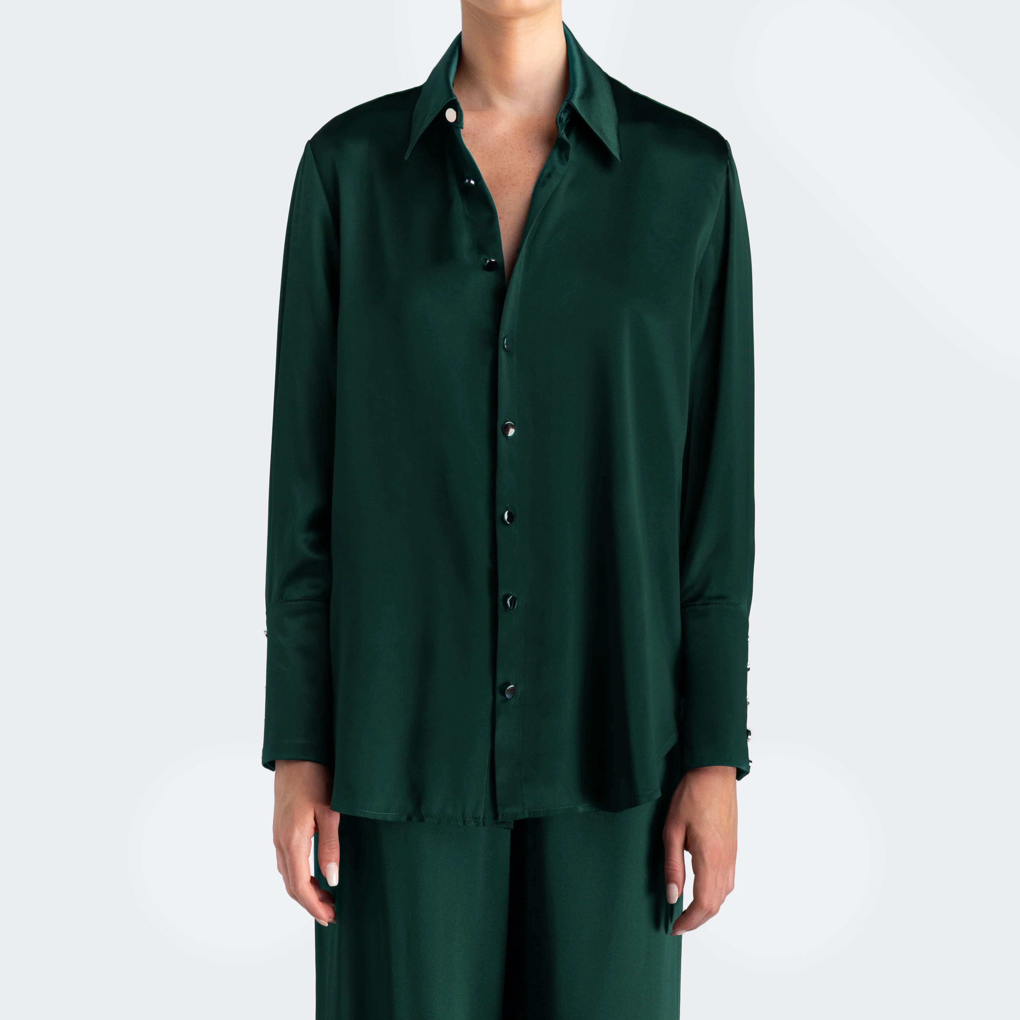Studio Essential - Long Sleeve Blouse - Emerald - Image 2