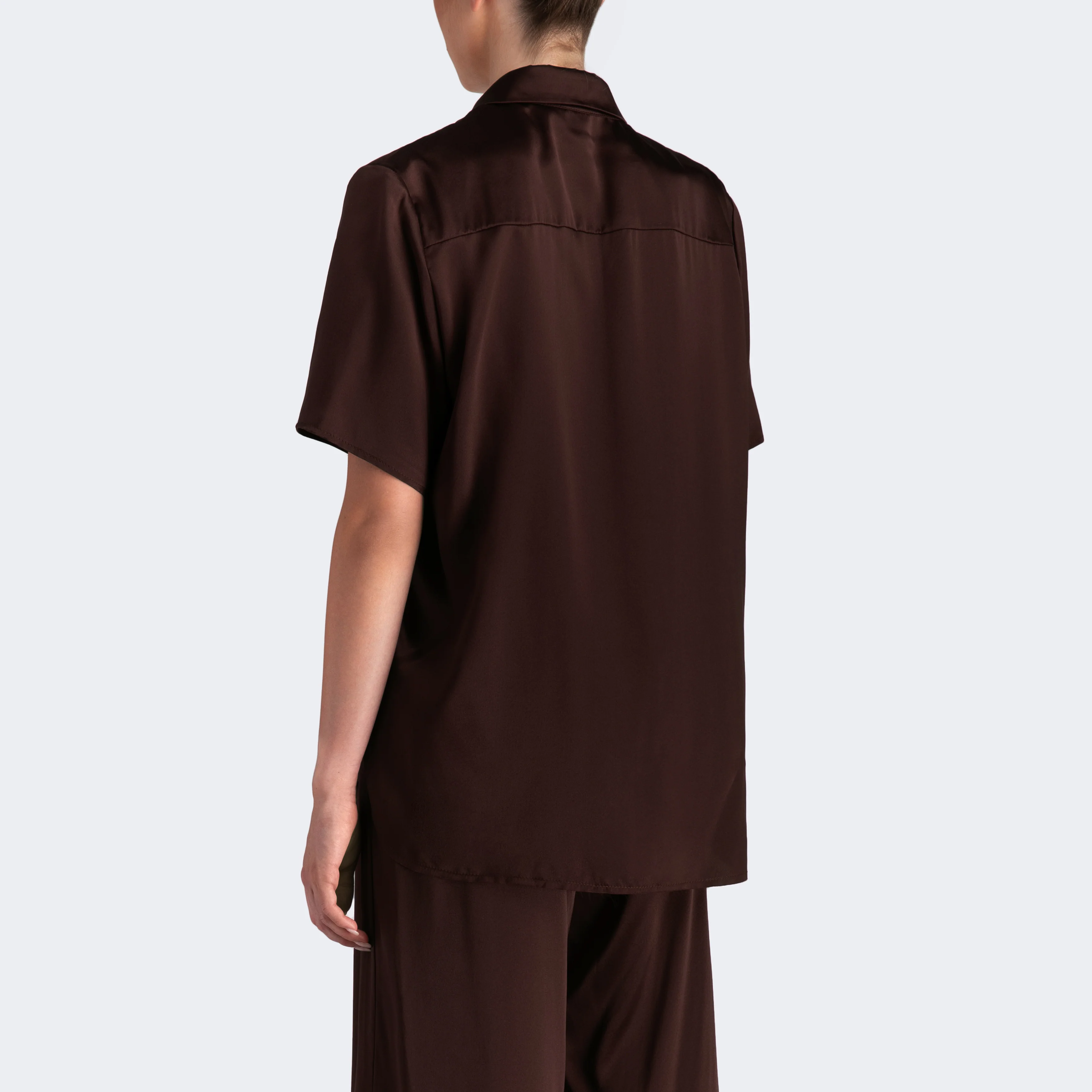 Studio Essential - Short Sleeve Blouse - Chocolate - Image 3